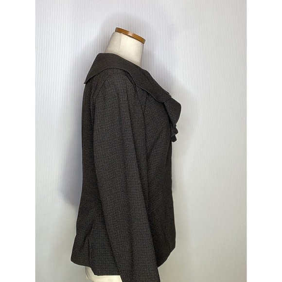 Signature by Larry Levine Womens Size 10 Black Blazer Jacket Suit Coat Ruffle - Picture 6 of 9